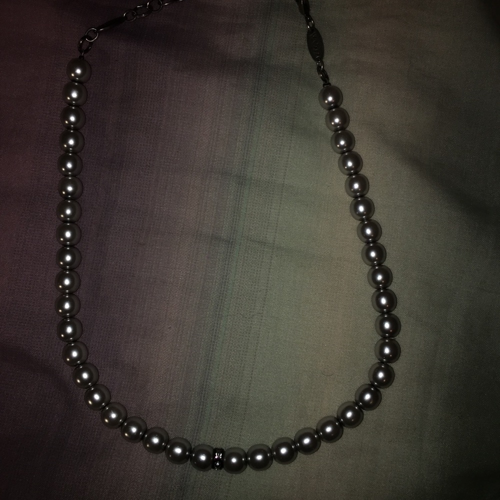 Sabika silver pearl necklace